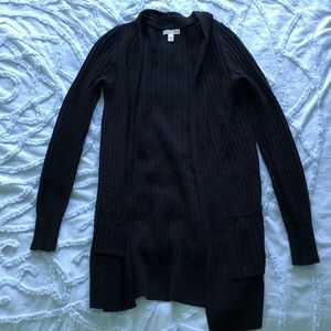 Long black knit open cardigan from urban outfitter